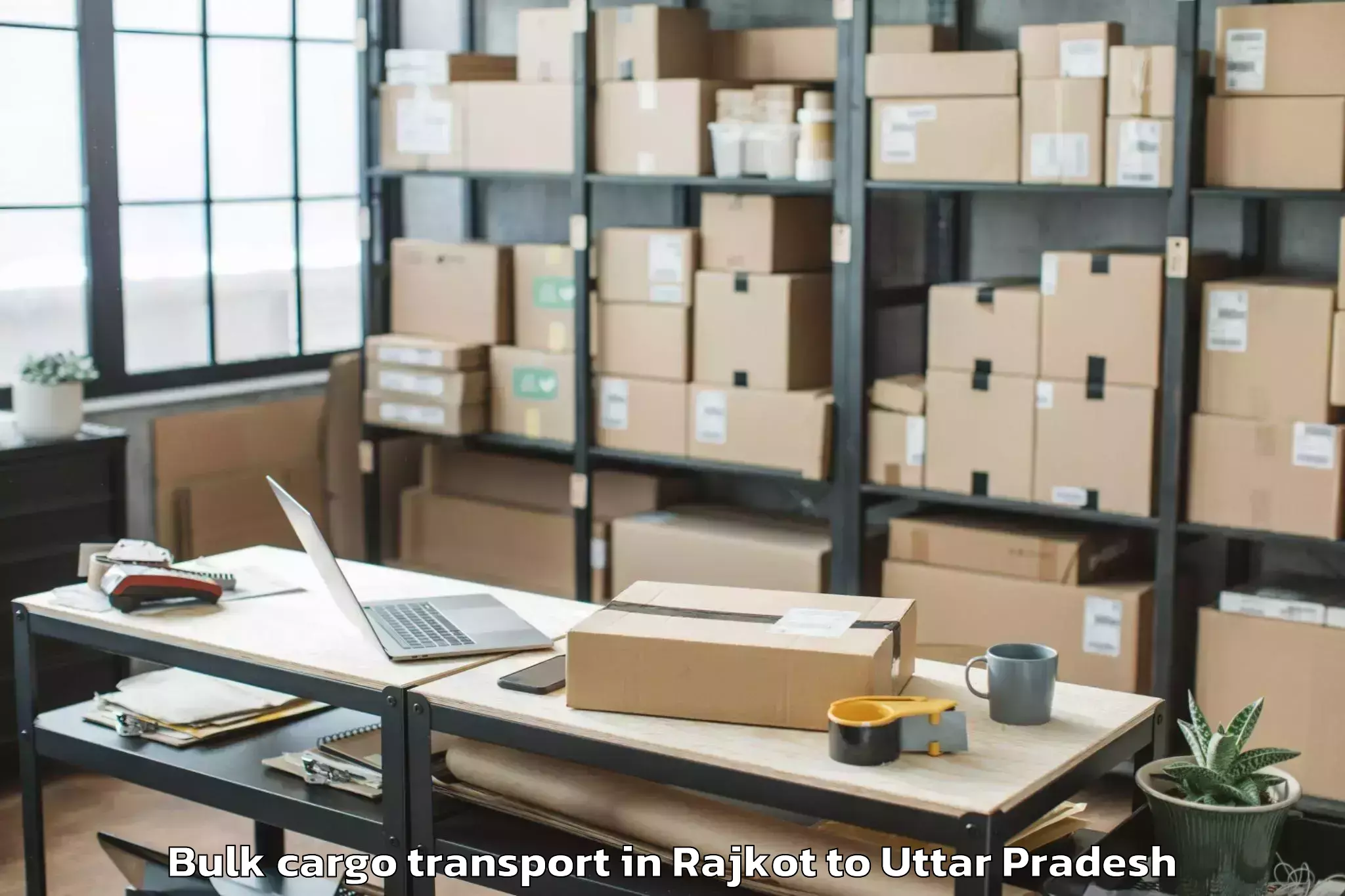 Discover Rajkot to Auraiya Bulk Cargo Transport